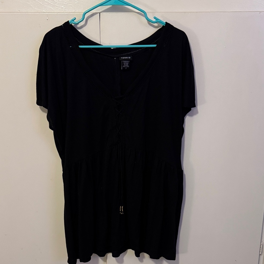 Torrid Black V-Neck Blouse